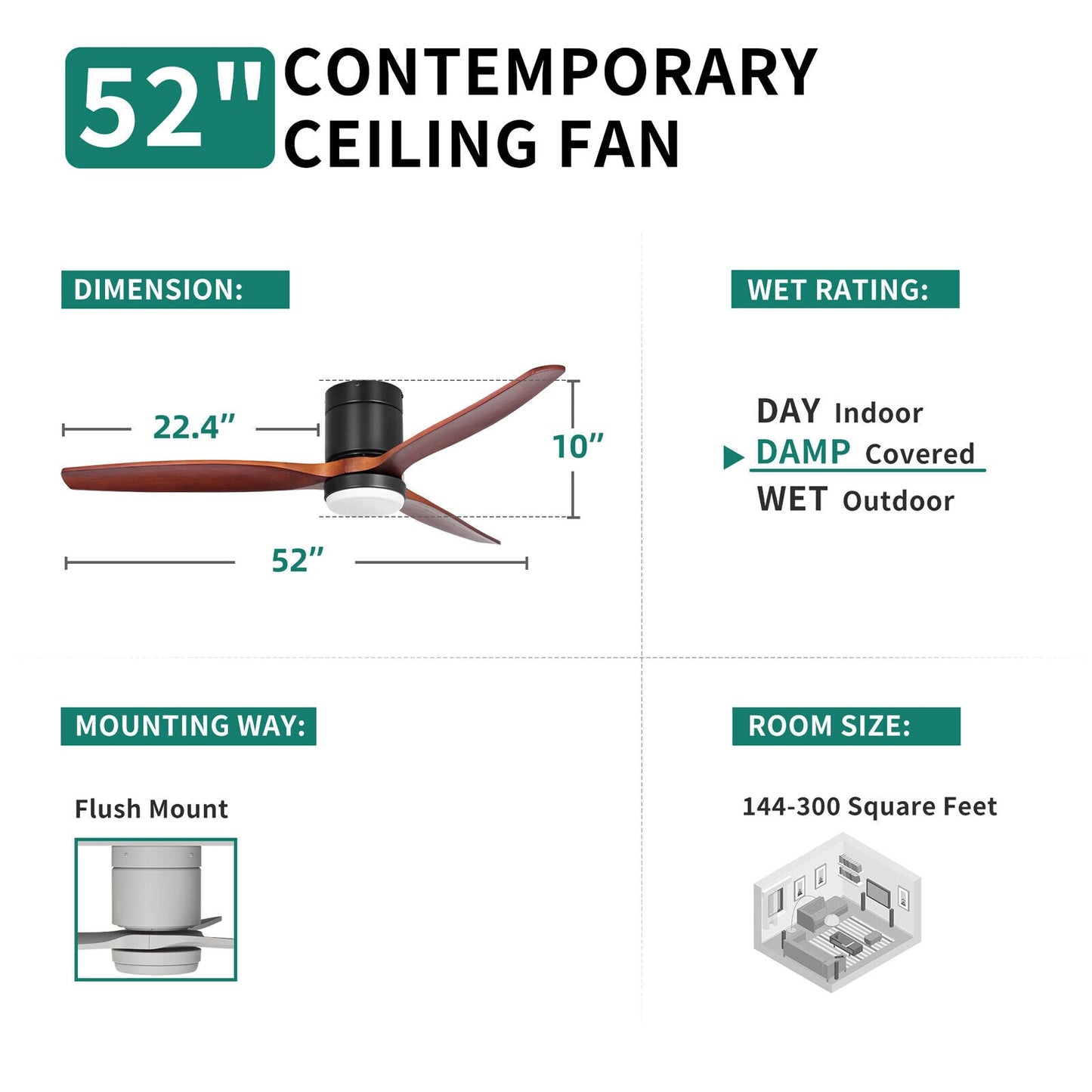 Wireless Remote Control Ceiling Fan Light