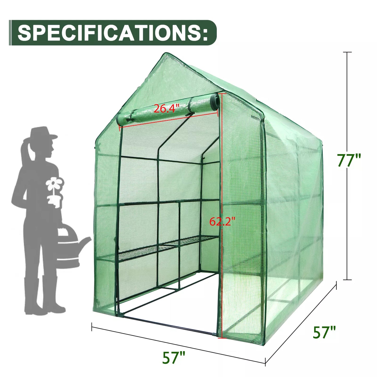 Large 8 Tier Collapsible Garden Greenhouse
