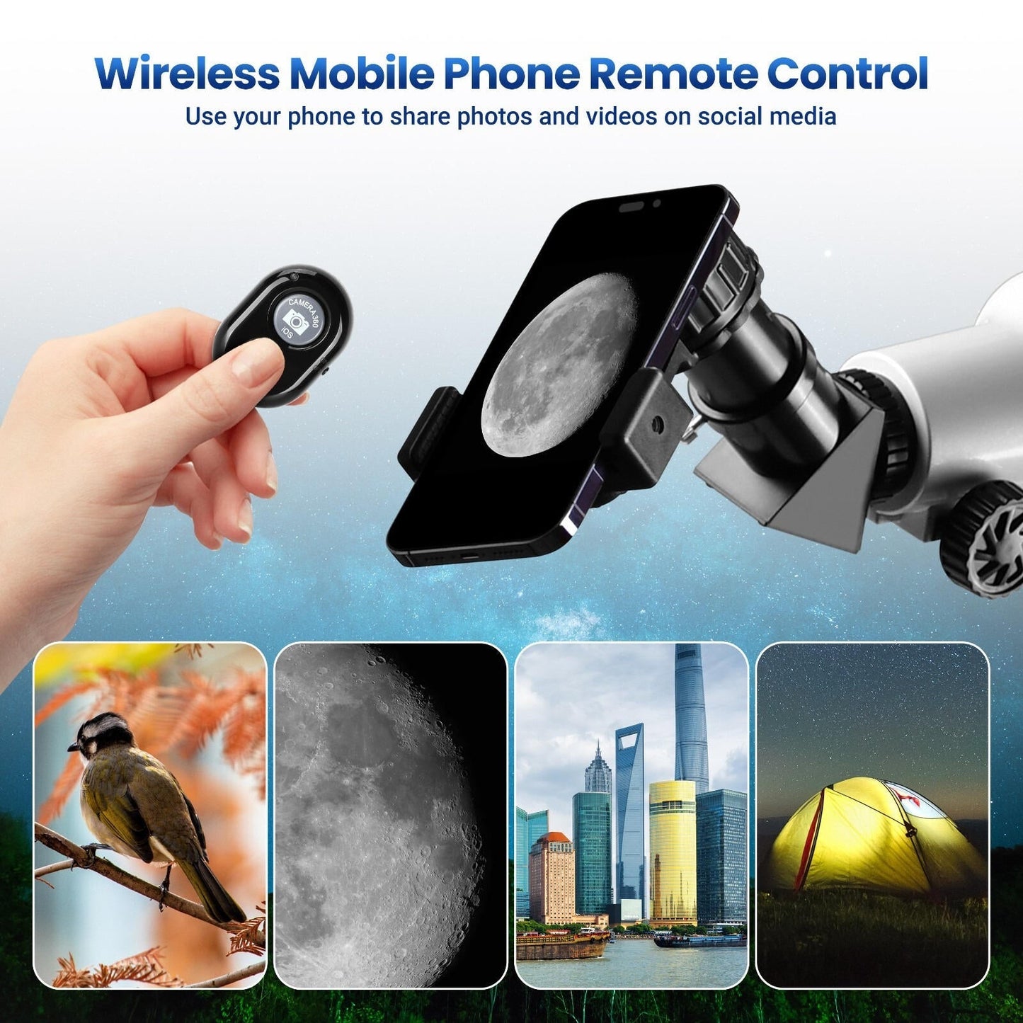 Easy To Use Telescope 210X with Star Finding App