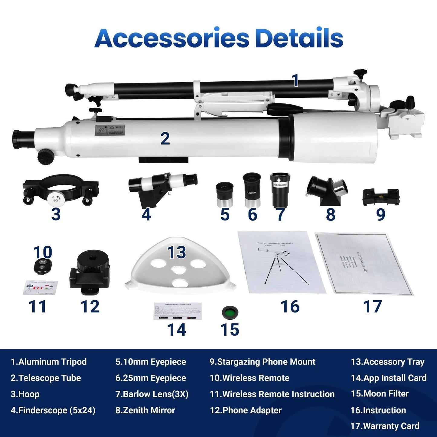 Easy To Use Telescope 210X with Star Finding App