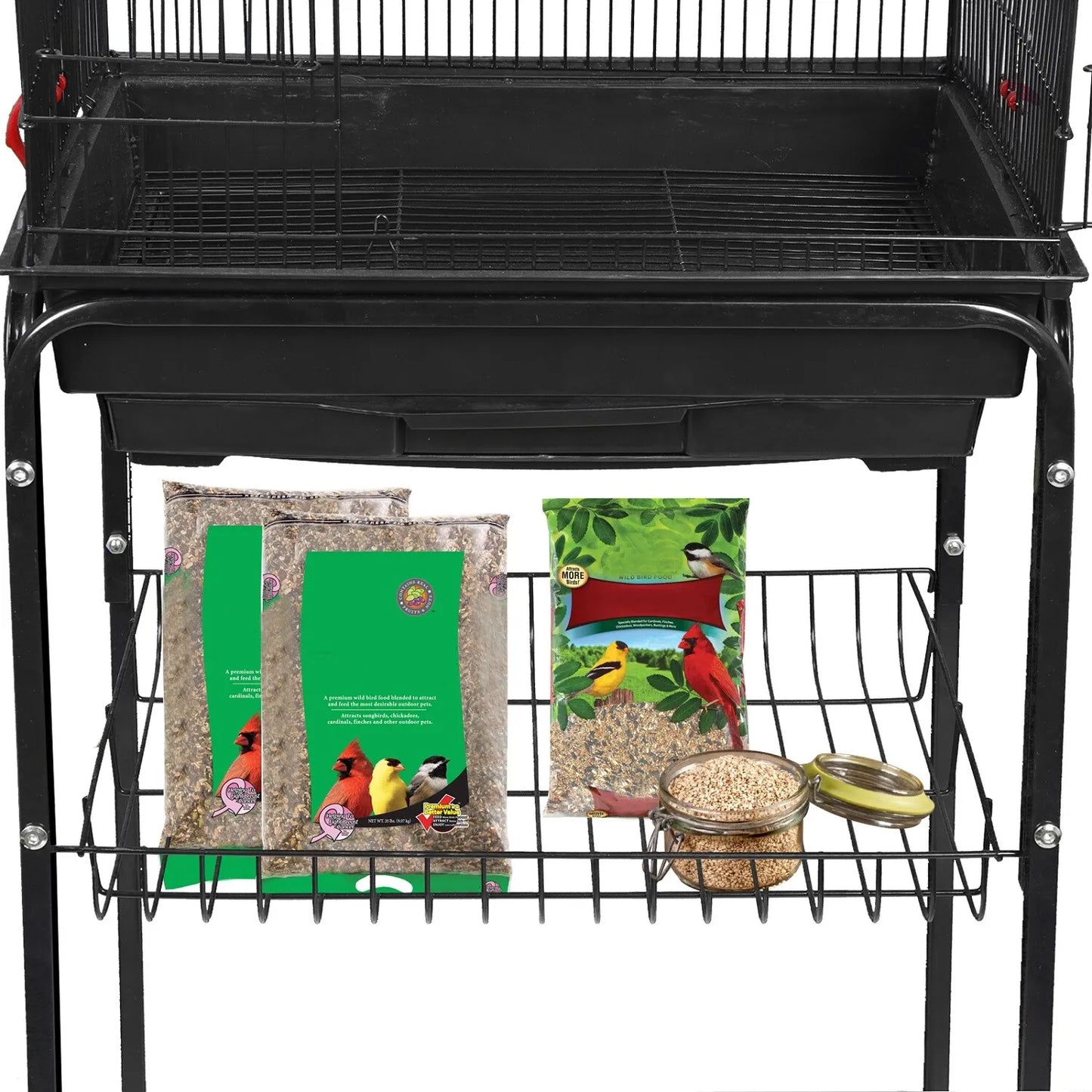Portable Large Birdcage Parrot Stand