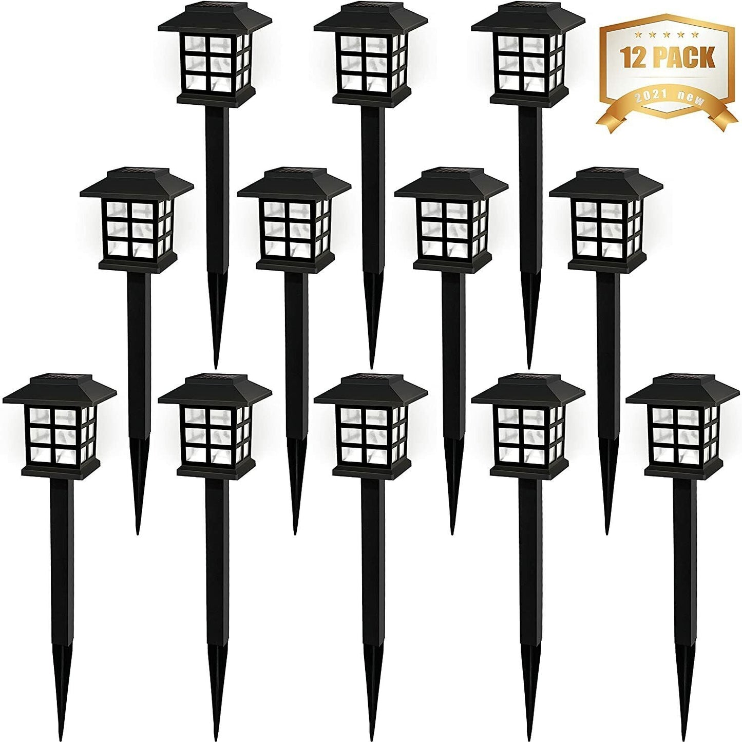 Bright Outdoor Solar Garden Path Lights 12 Pack