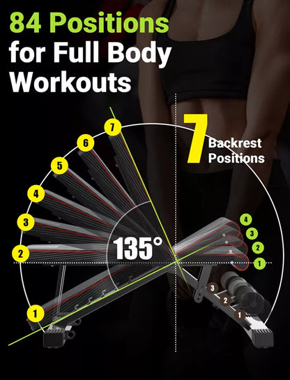 Foldable Fitness Bench Incline Decline Workout