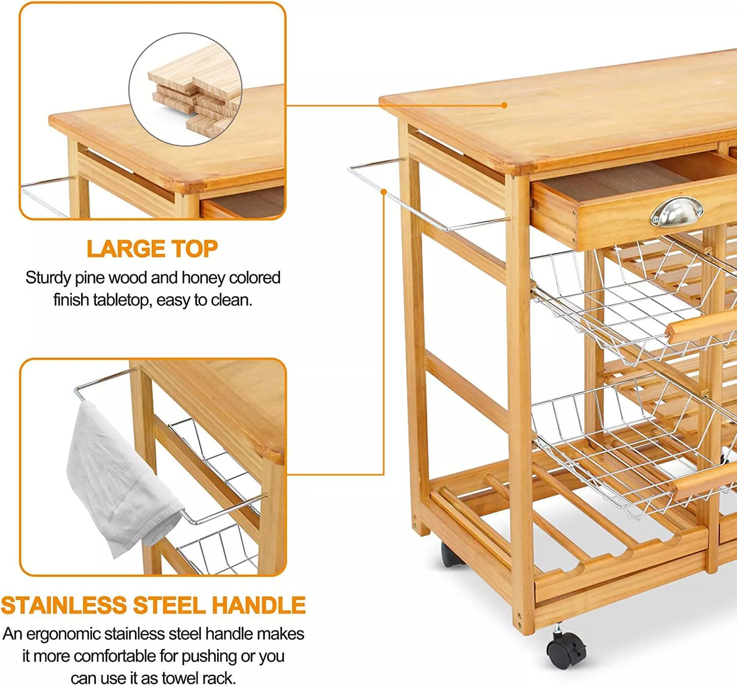 Portable Kitchen Storage Carts
