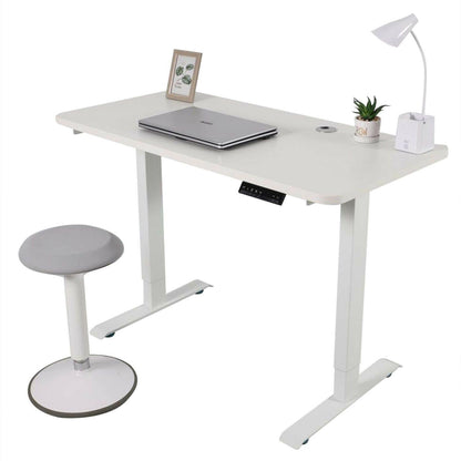 White FlexiDesk Electric Standing Desk Adjustable Height w/ Memory Store Control - Until Times Up