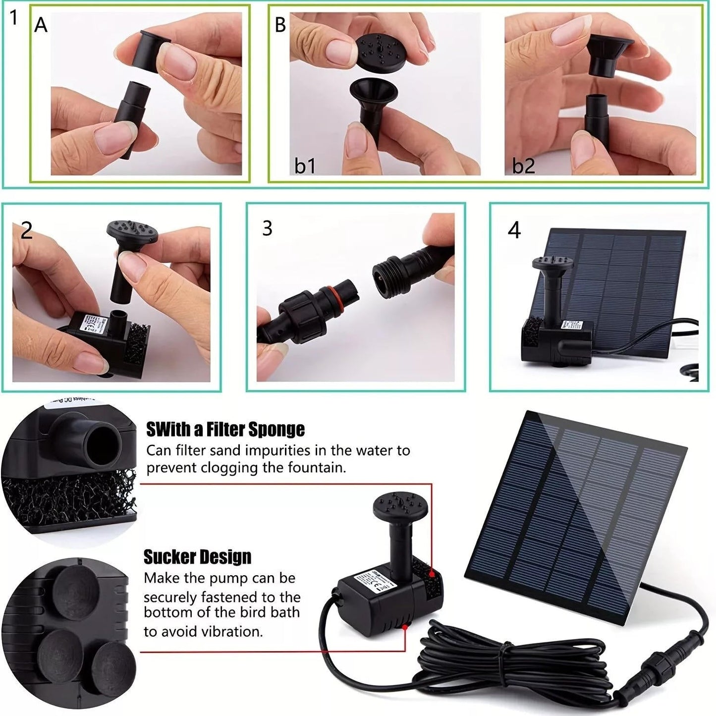Eco Friendly Outdoor Fountain Pump Kit