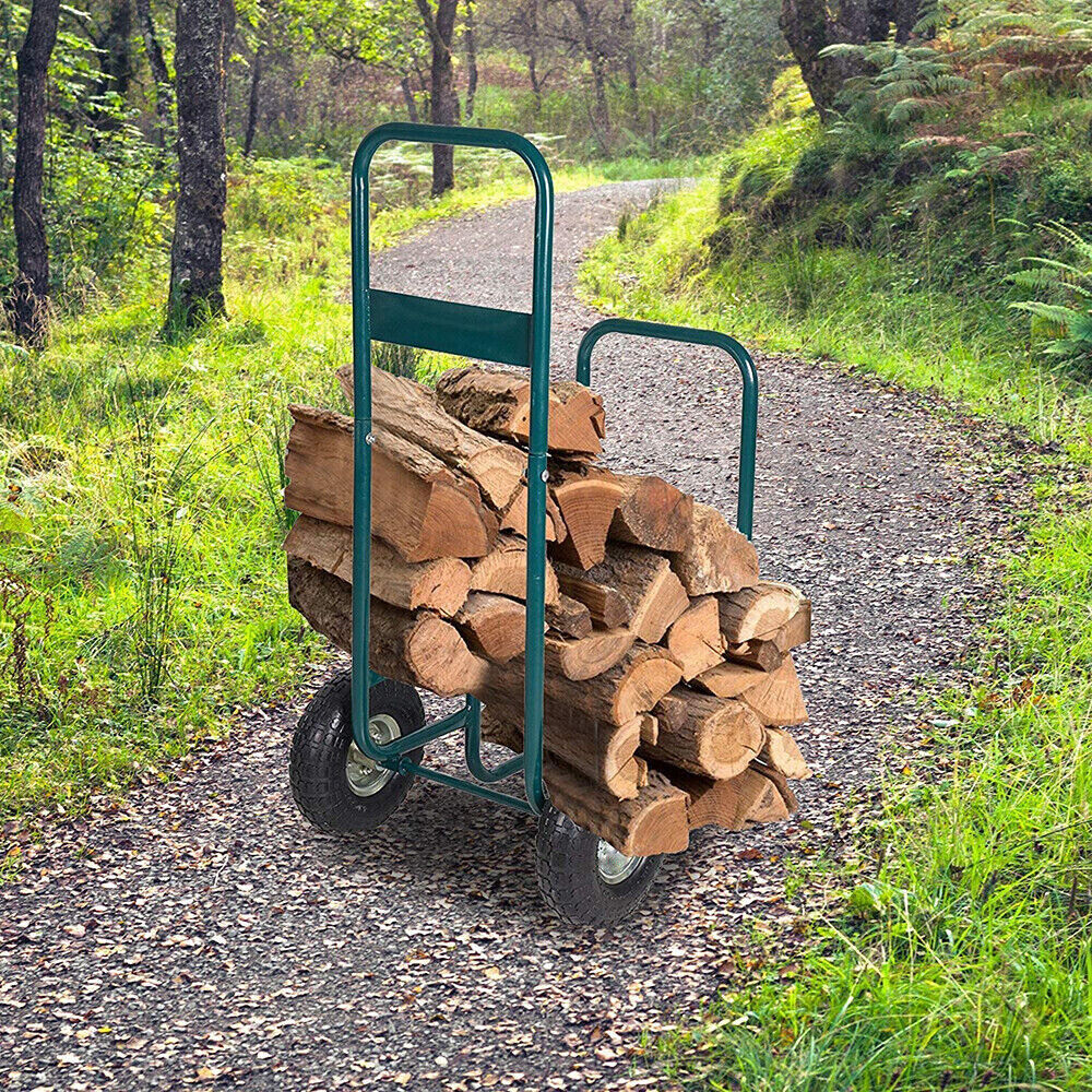 Heavy Duty Wood Log Cart with Wheels