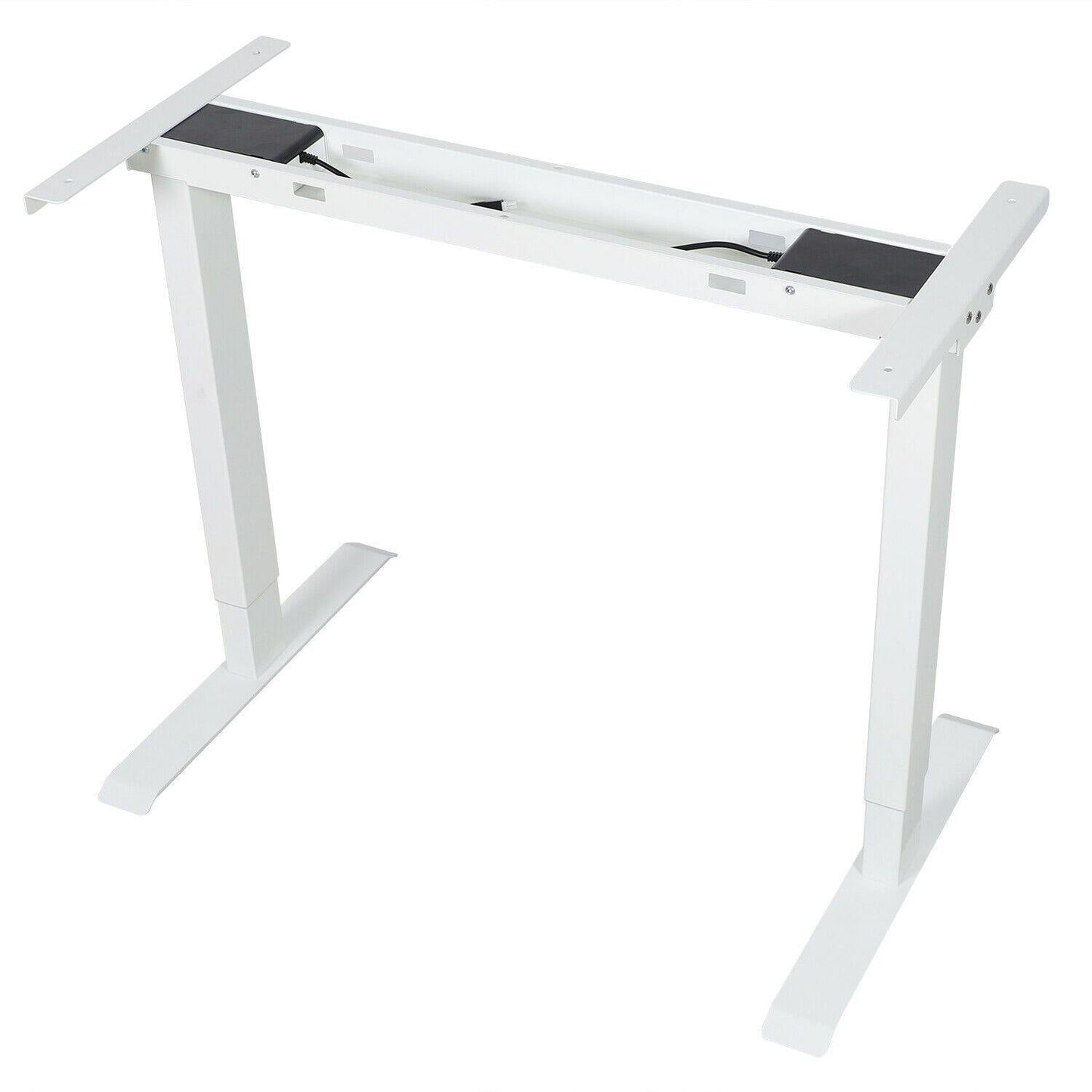 White FlexiDesk Electric Standing Desk Adjustable Height w/ Memory Store Control - Until Times Up
