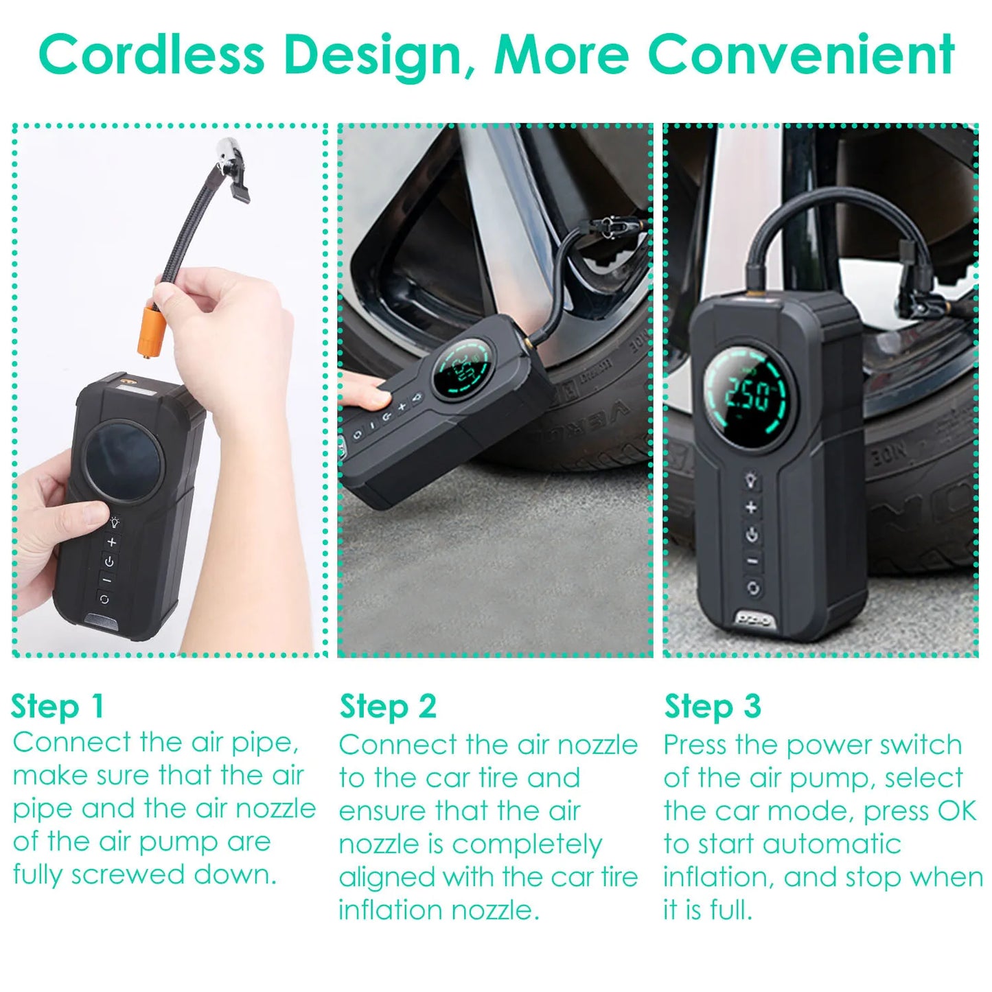 Compact Auto Tire Inflator Pump