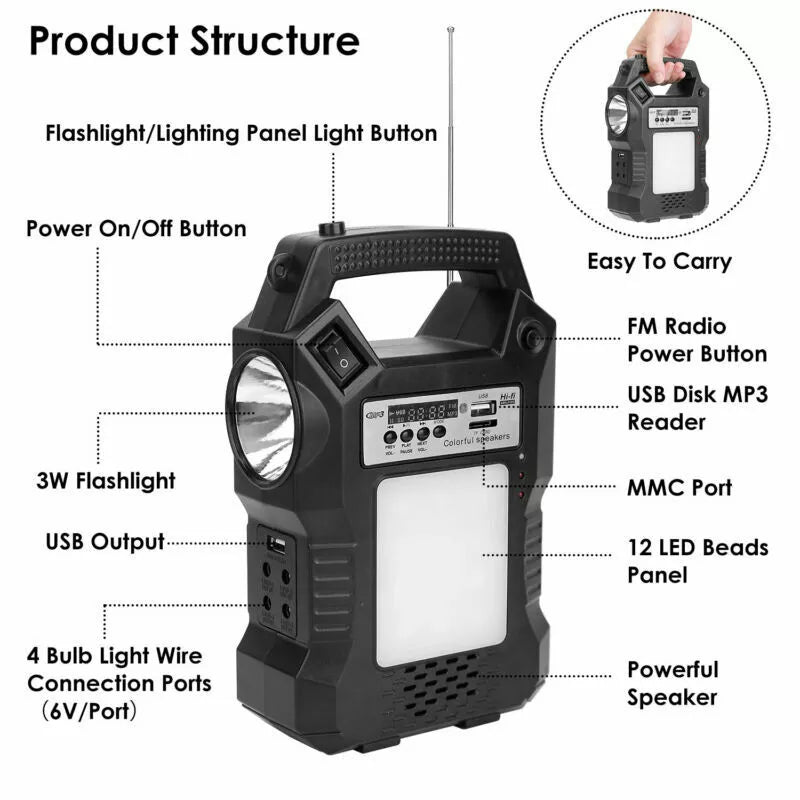 Outdoor Portable Solar Powered Lights