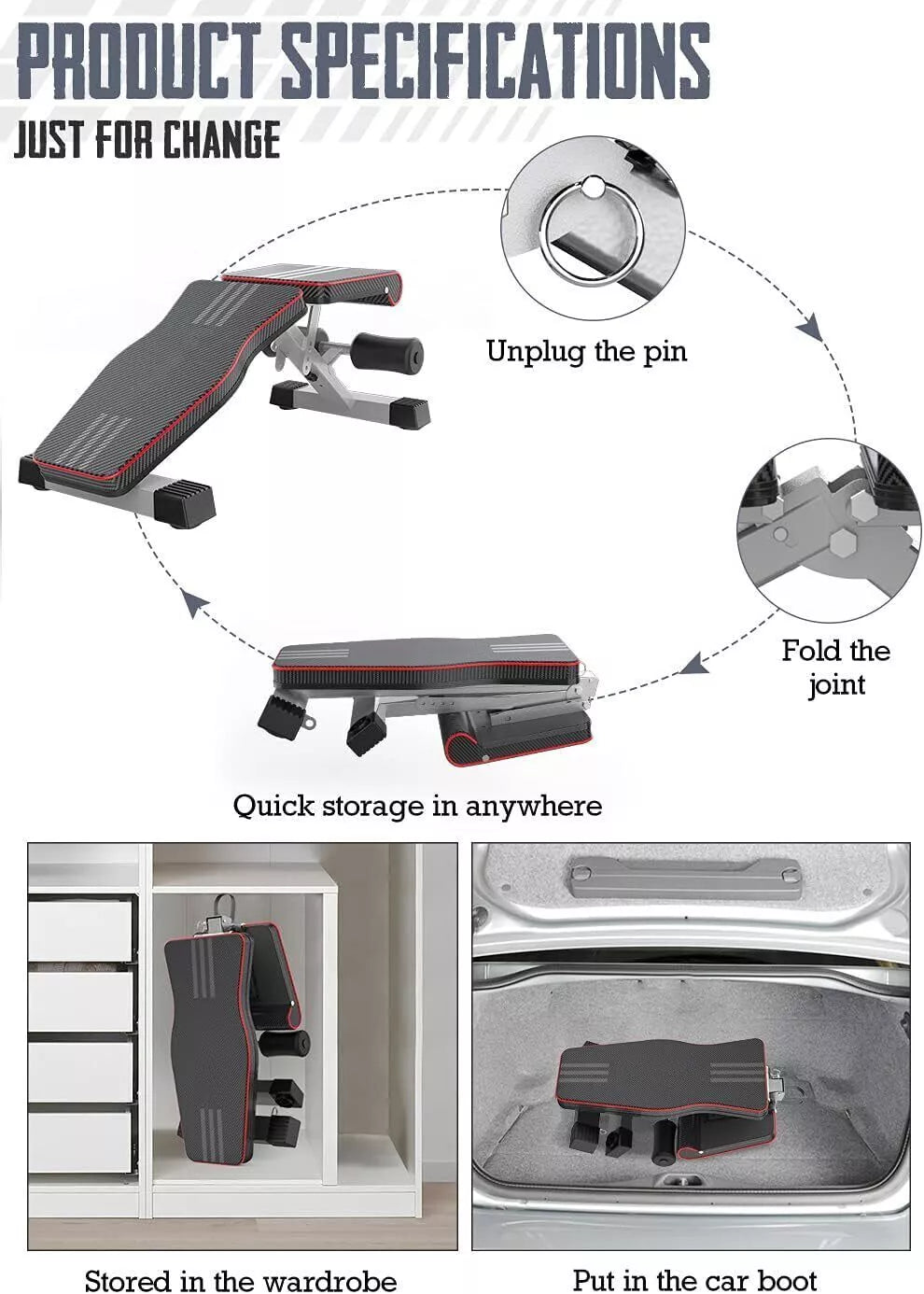 Foldable Fitness Bench Incline Decline Workout