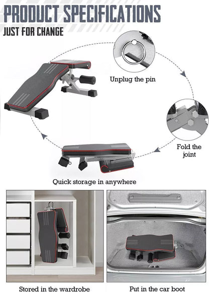 Foldable Fitness Bench Incline Decline Workout