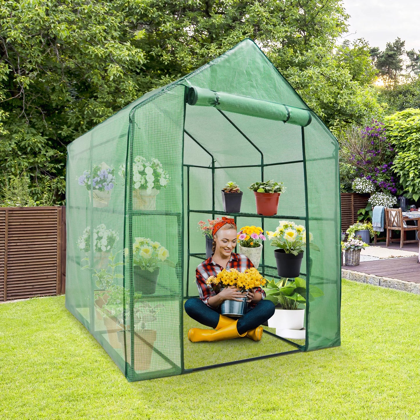Large 8 Tier Collapsible Garden Greenhouse - Halri