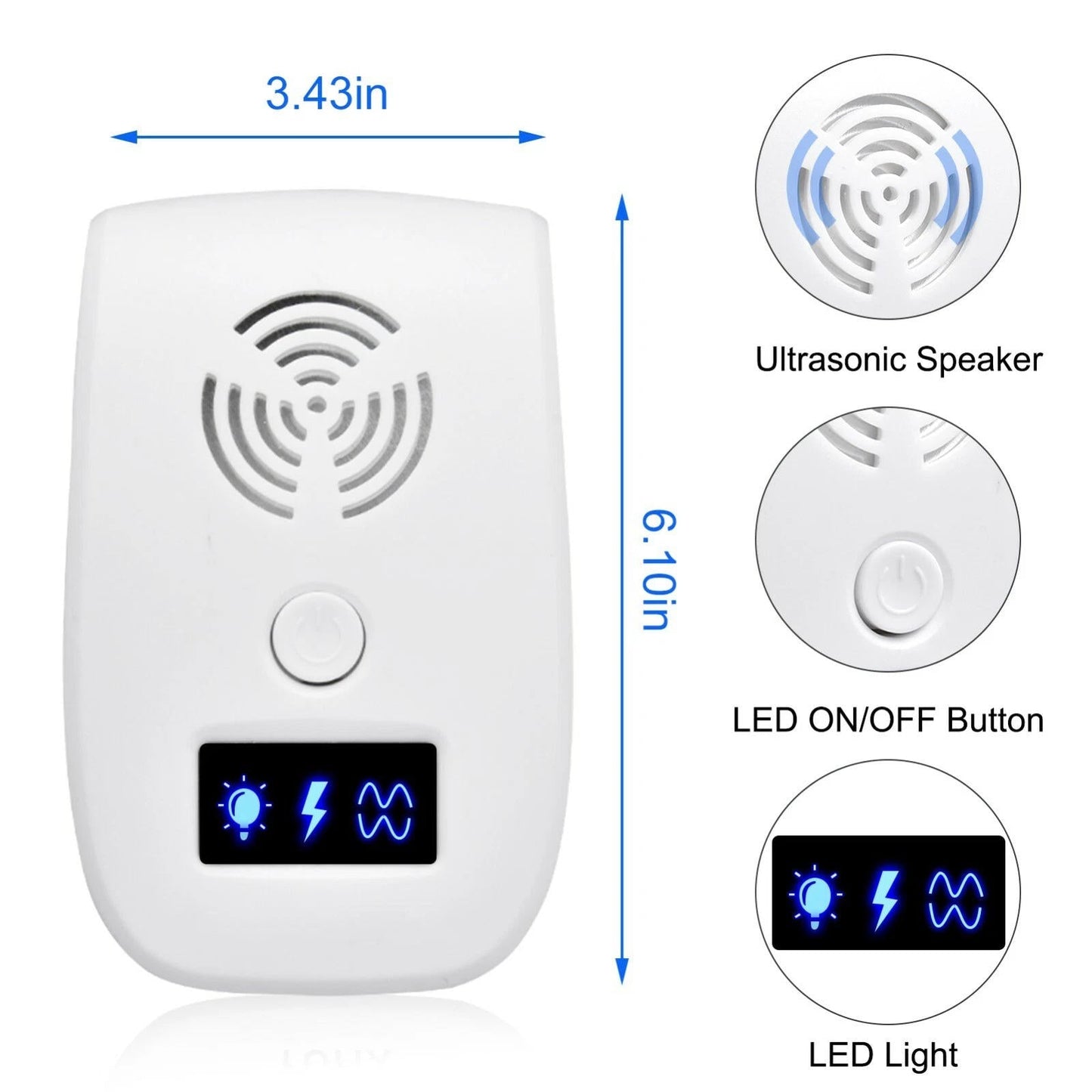 Effective Electronic Pest Repellent Pet Friendly 6 Pack