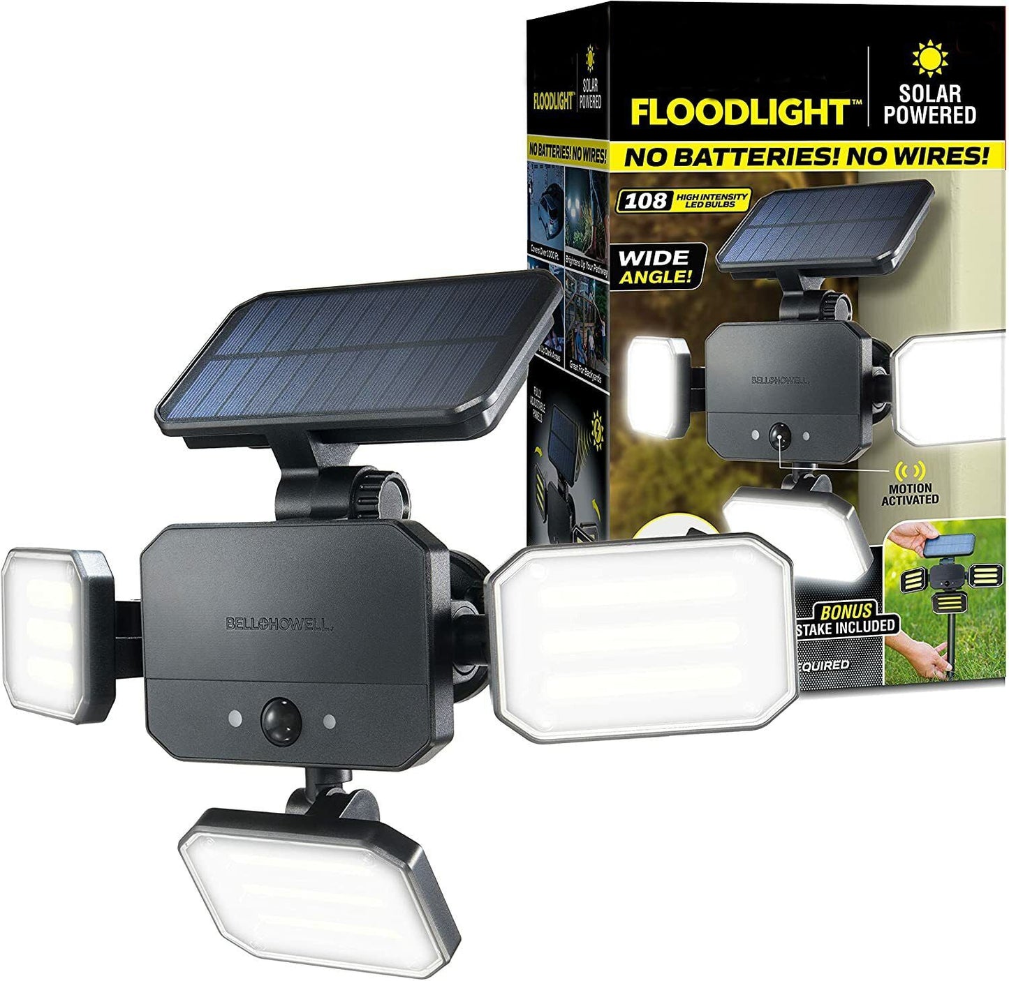 Wireless Motion Sensor Security Light with Remote