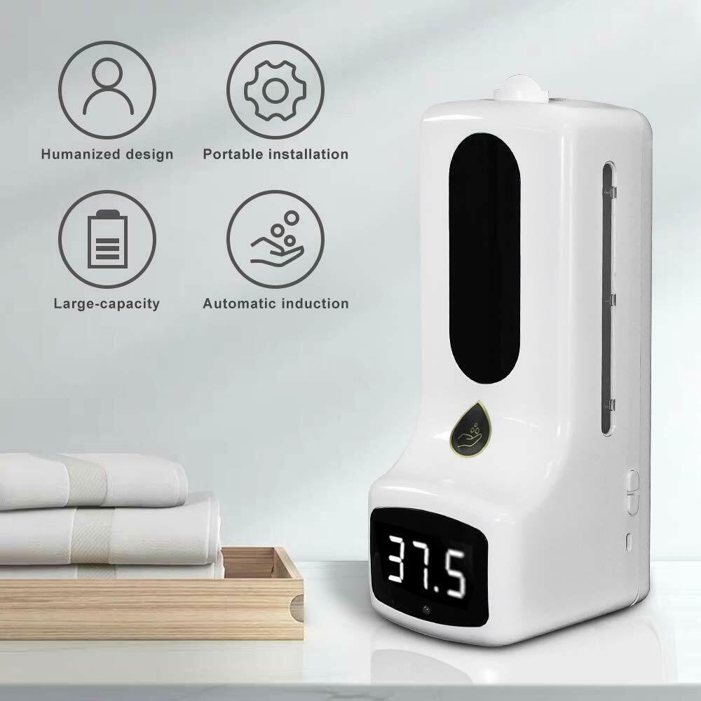 Contactless Hand Sanitizer Station with Thermometer and Stand