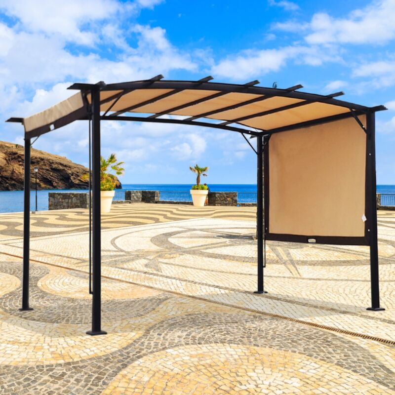 Large 12x9 Ft Outdoor Metal Gazebo Canopy Shade