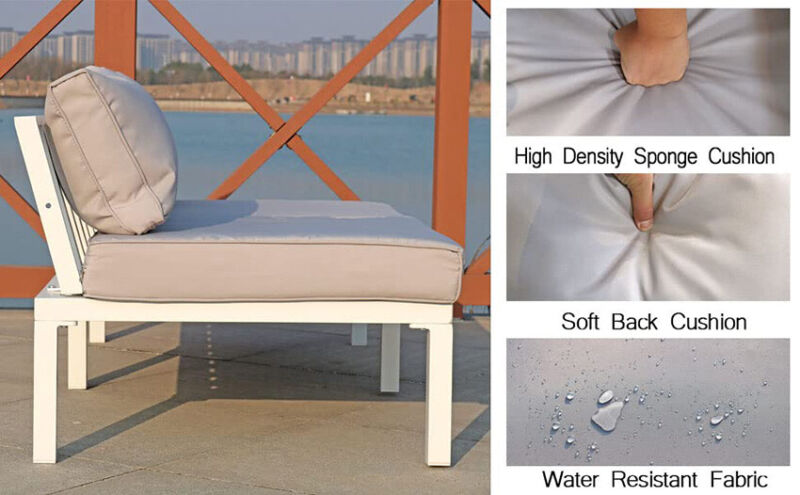 Durable Garden Patio Sofa Set with Cushions and Table