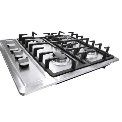Large 4 Burner Gas Cooktop Stainless Steel Stove Top