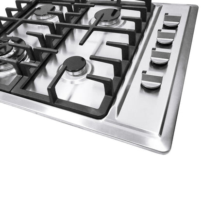 Large 4 Burner Gas Cooktop Stainless Steel Stove Top