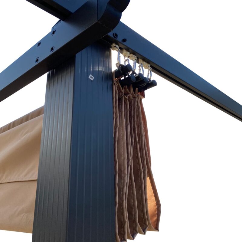 Large 13x10 Ft Metal Patio Pergola with Retractable Canopy