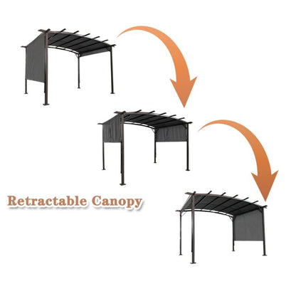 Large 12x9 Ft Outdoor Metal Gazebo Canopy Shade