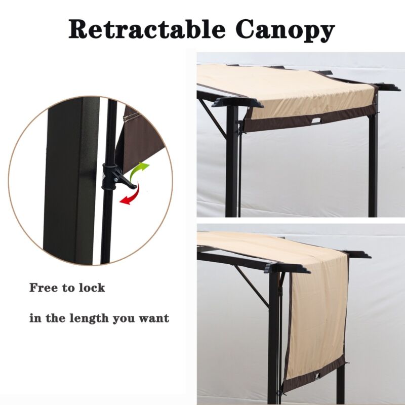 Large 12x9 Ft Outdoor Metal Gazebo Canopy Shade