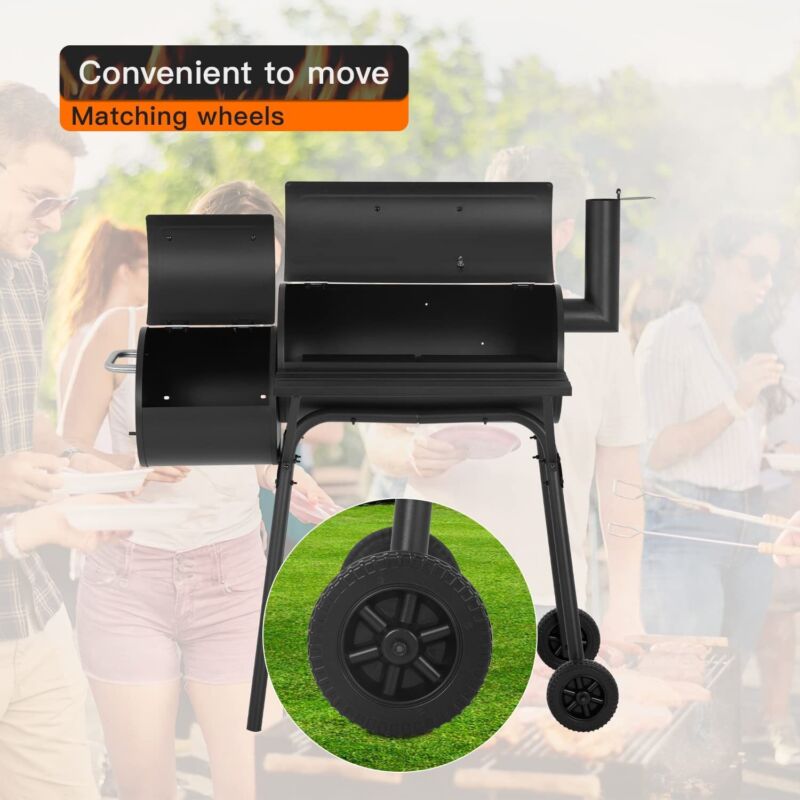 Large Outdoor Charcoal BBQ Grill Smoker Pit