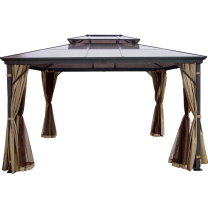 Durable 10x10 Gazebo Metal Frame with Netting and Drapes