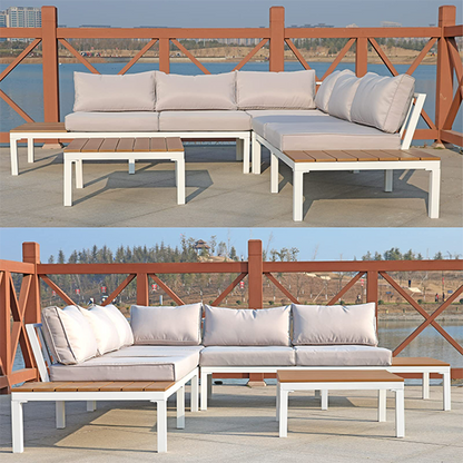 Durable Garden Patio Sofa Set with Cushions and Table