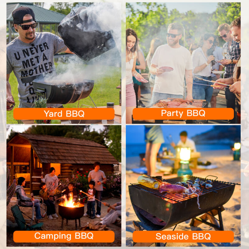 Large Outdoor Charcoal BBQ Grill Smoker Pit