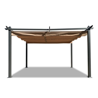 Large 13x10 Ft Metal Patio Pergola with Retractable Canopy