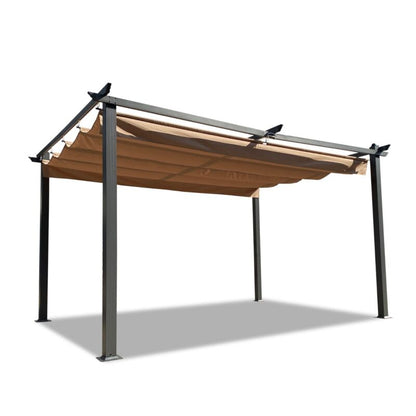 Large 13x10 Ft Metal Patio Pergola with Retractable Canopy
