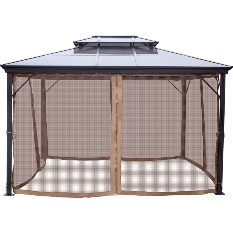 Durable 10x10 Gazebo Metal Frame with Netting and Drapes