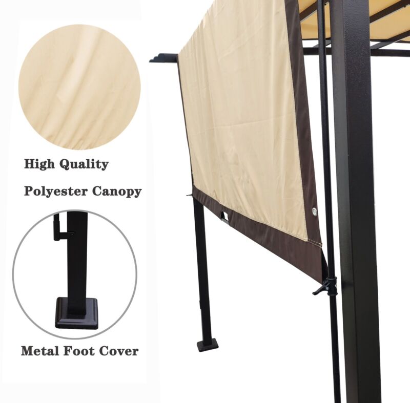 Large 12x9 Ft Outdoor Metal Gazebo Canopy Shade