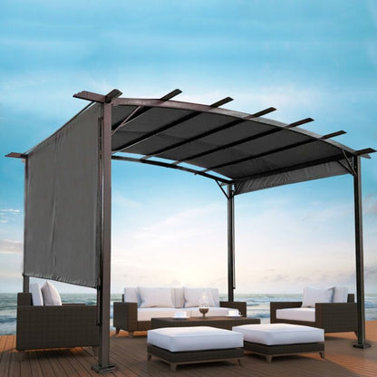 Large 12x9 Ft Outdoor Metal Gazebo Canopy Shade - Halri