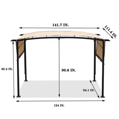 Large 12x9 Ft Outdoor Metal Gazebo Canopy Shade