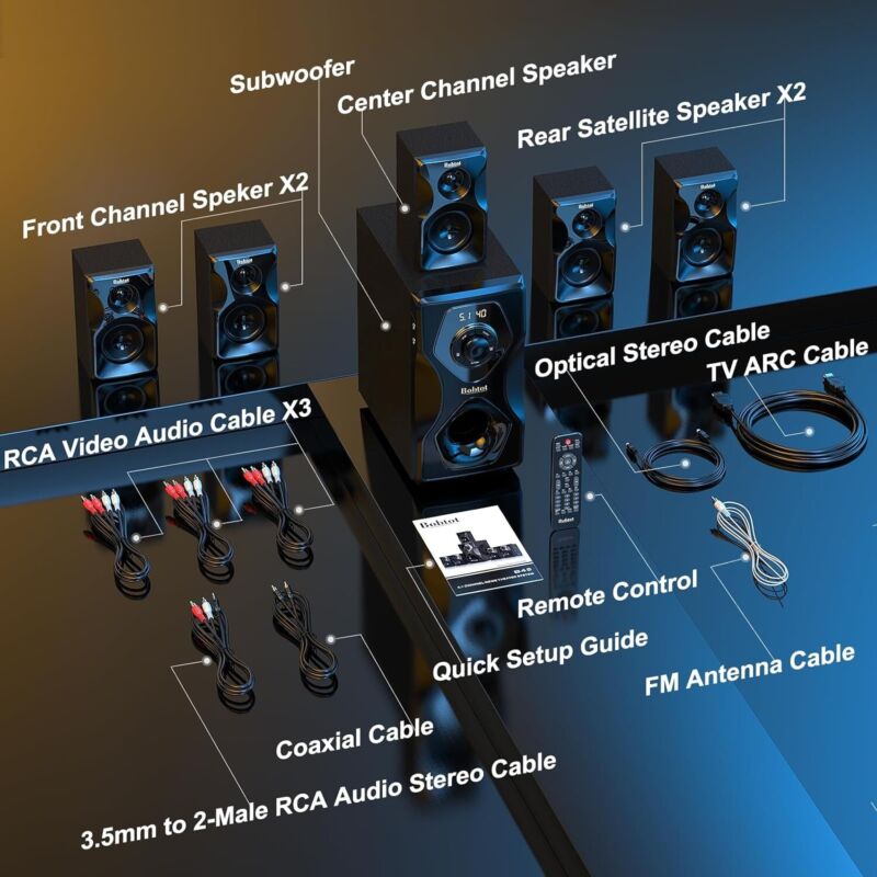 Powerful Home Theater System 700W Bluetooth Subwoofer