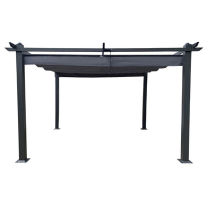 Large 13x10 Ft Metal Patio Pergola with Retractable Canopy