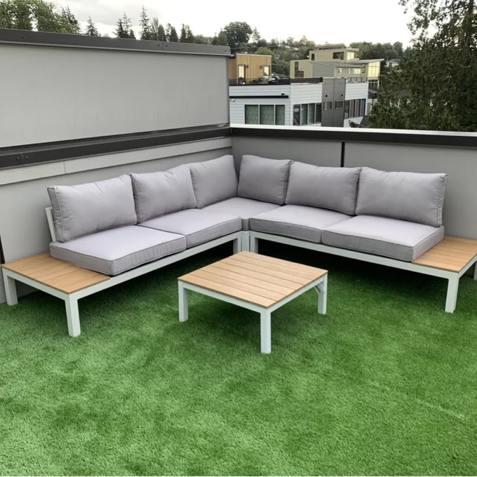 Durable Garden Patio Sofa Set with Cushions and Table