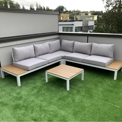 Durable Garden Patio Sofa Set with Cushions and Table