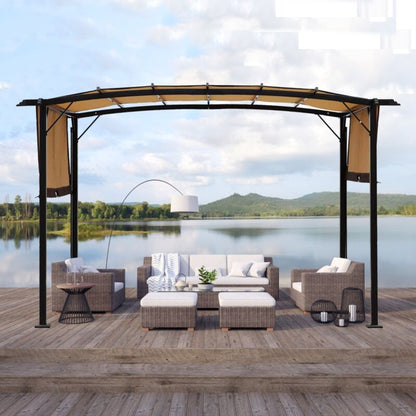 Large 12x9 Ft Outdoor Metal Gazebo Canopy Shade