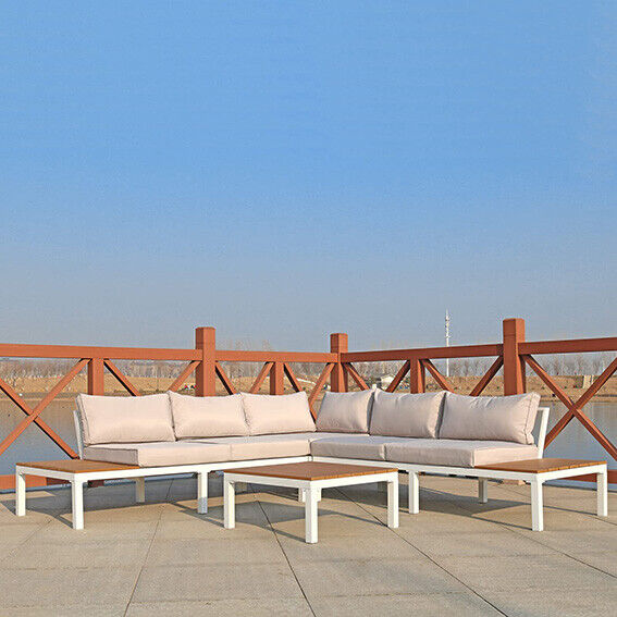 Durable Garden Patio Sofa Set with Cushions and Table