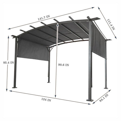 Large 12x9 Ft Outdoor Metal Gazebo Canopy Shade
