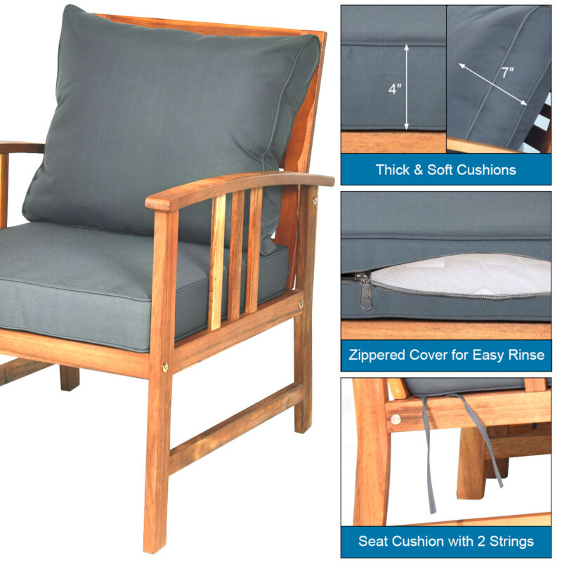 Comfortable 4pc Outdoor Wicker Patio Furniture Set