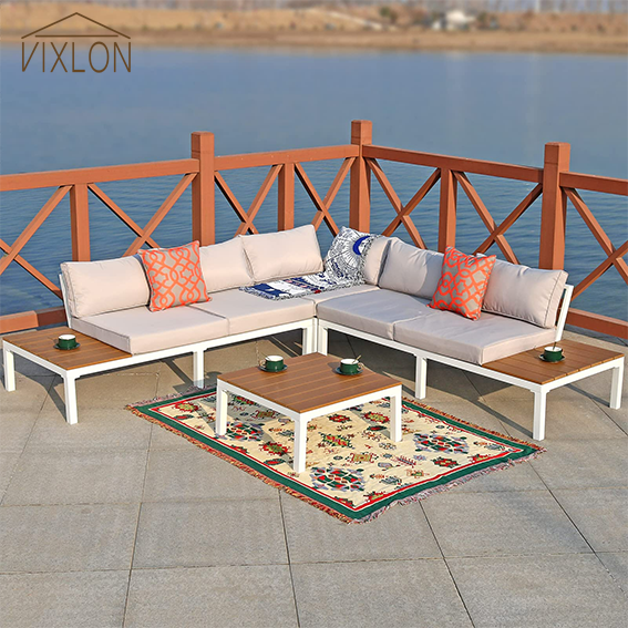 Durable Garden Patio Sofa Set with Cushions and Table