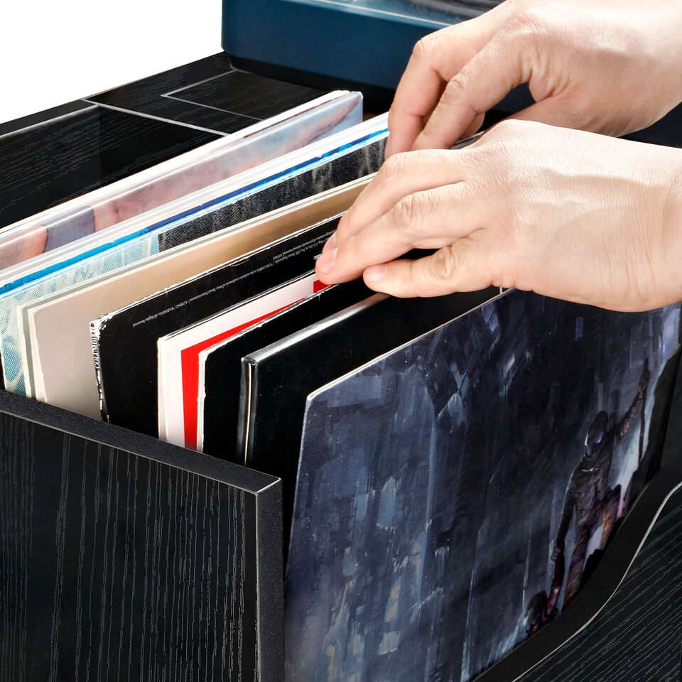 Compact Record Player Table with Shelf