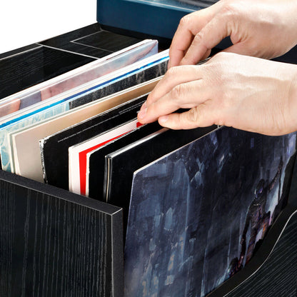 Compact Record Player Table with Shelf