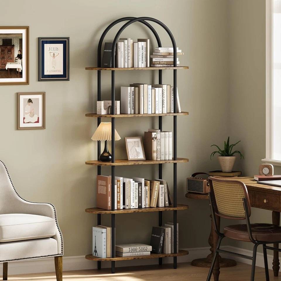 Curved Wooden Book Shelf