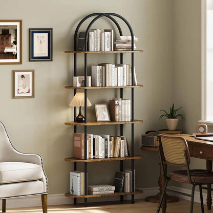 Curved Wooden Book Shelf